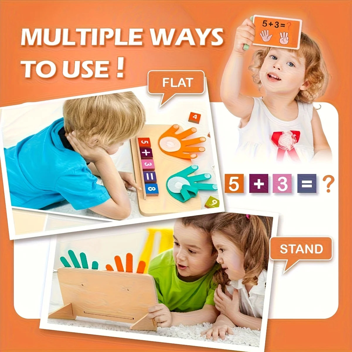 Wooden arithmetic learning board for children