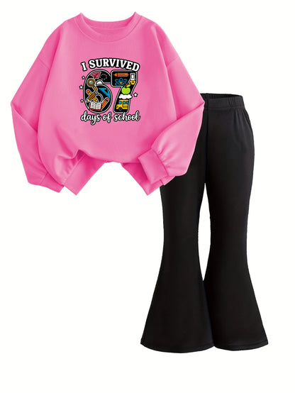 2PCS Girls Sweatshirt pants