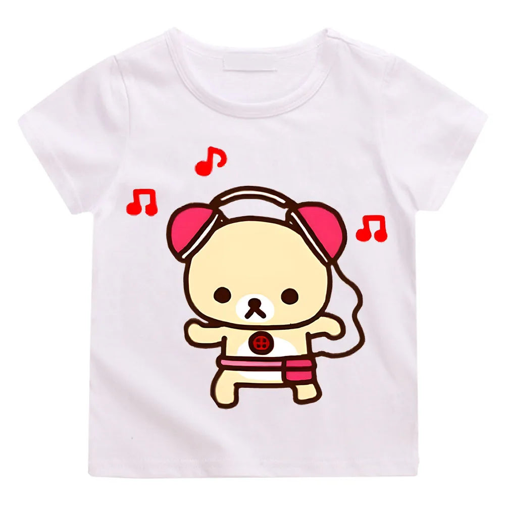 Hip Hop Tops Cartoon Rilakkuma T-shirt Boys