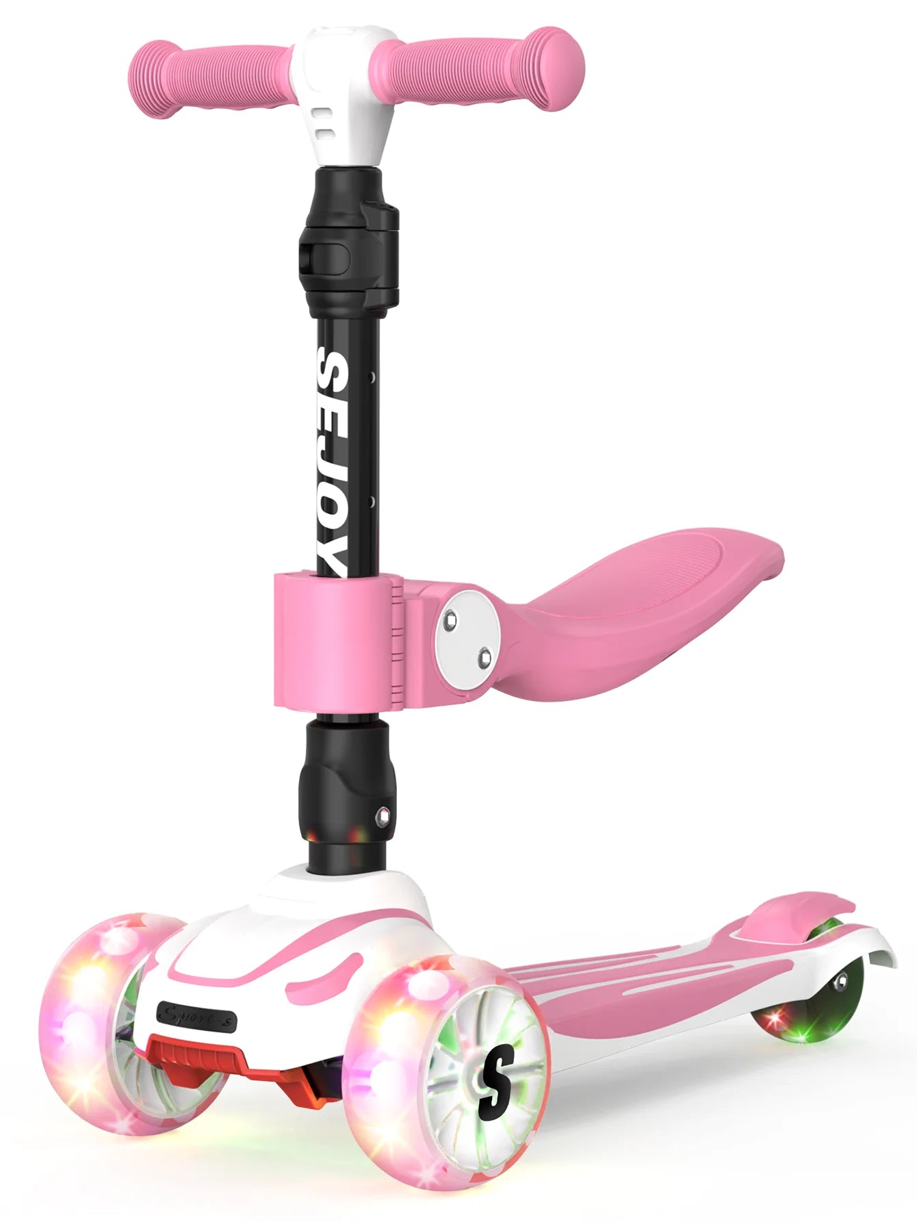 Kick Scooter for Kids with 3 Light Up Wheels and Adjustable