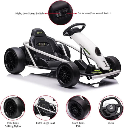 Ride on Go Kart for Teens 24v 2 x 300w Extra Powerful Motors