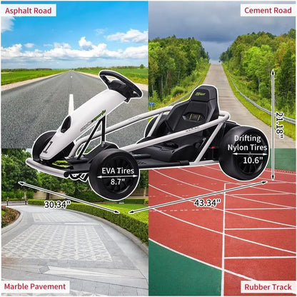 Ride on Go Kart for Teens 24v 2 x 300w Extra Powerful Motors