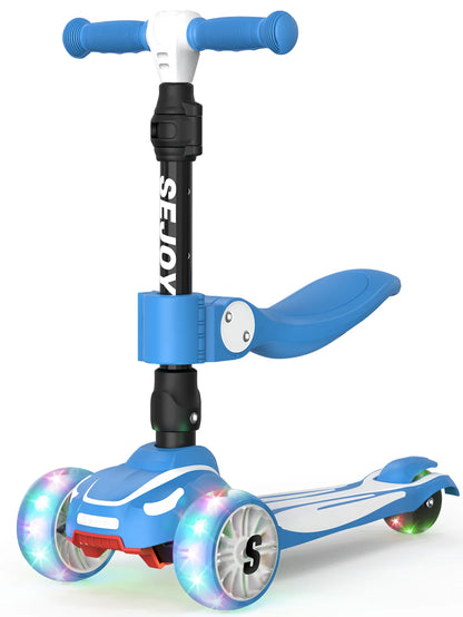 Kick Scooter for Kids with 3 Light Up Wheels and Adjustable