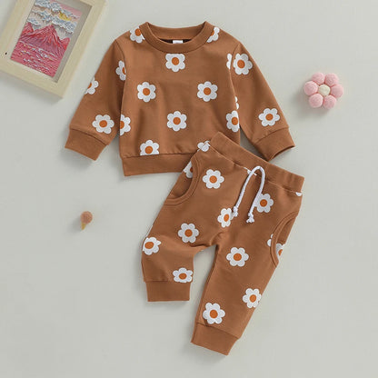 Lioraitiin 0-3Years Toddler Baby Girls 2Pcs Fall Outfit Set
