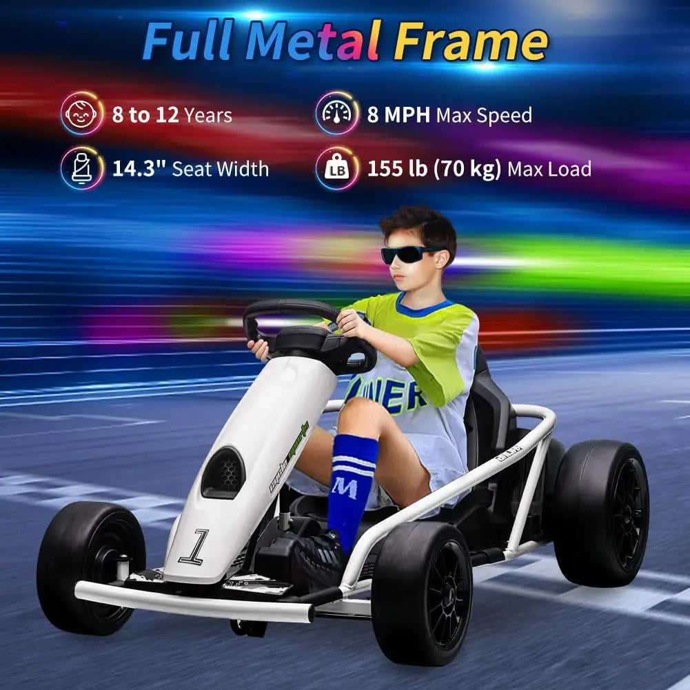 Ride on Go Kart for Teens 24v 2 x 300w Extra Powerful Motors