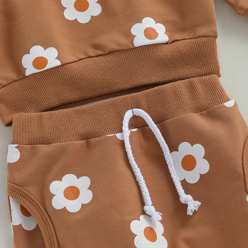 Lioraitiin 0-3Years Toddler Baby Girls 2Pcs Fall Outfit Set