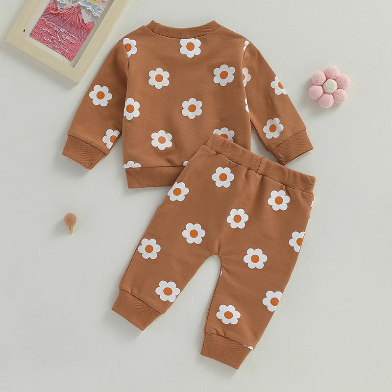 Lioraitiin 0-3Years Toddler Baby Girls 2Pcs Fall Outfit Set