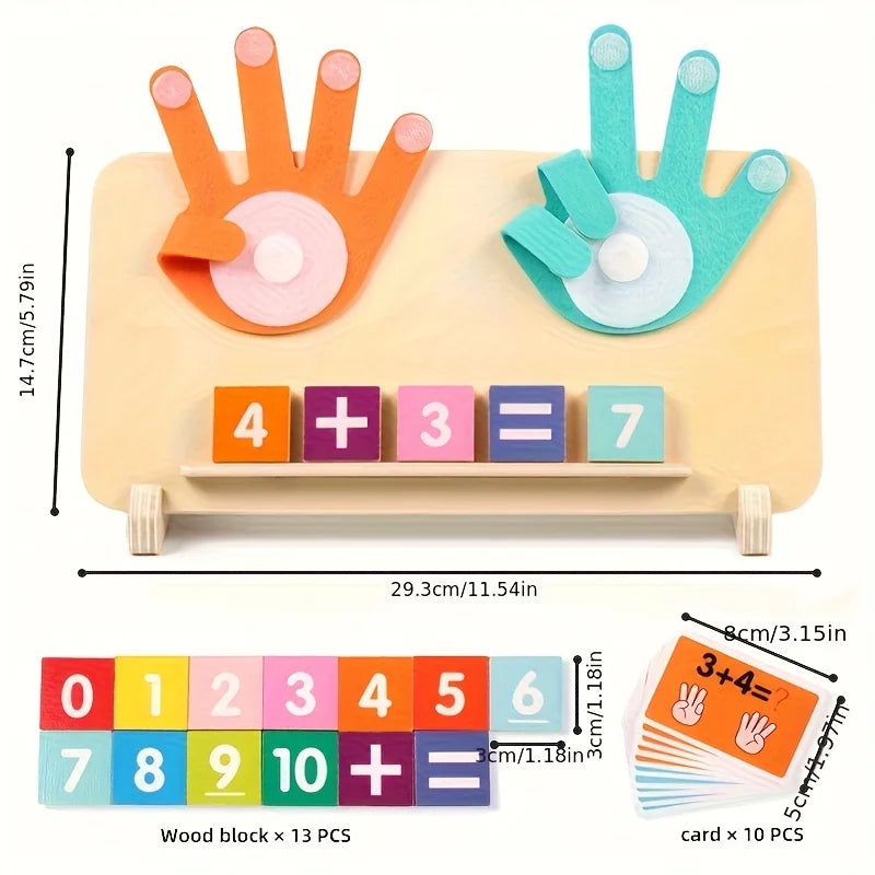 Wooden arithmetic learning board for children