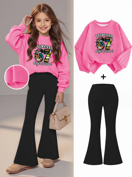 2PCS Girls Sweatshirt pants
