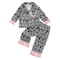 Adorable Infant Girl Pink Bunny Print Pajama Set with Bow