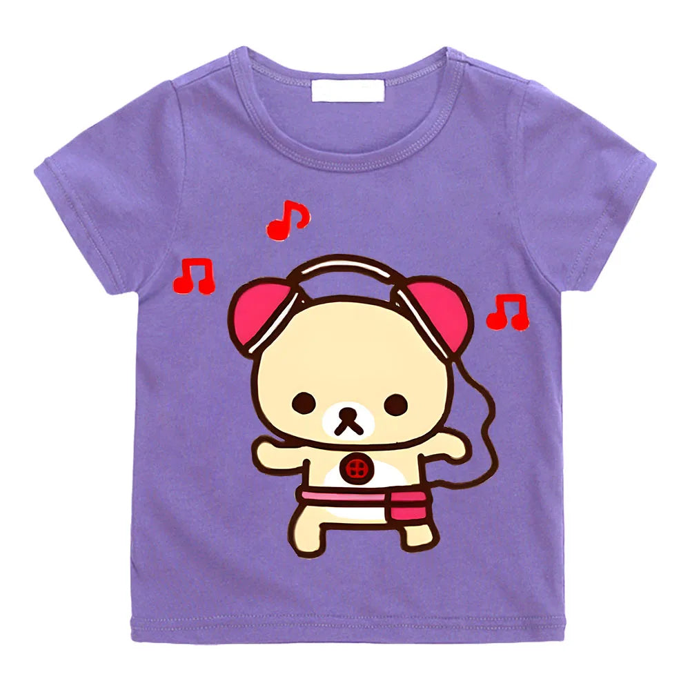 Hip Hop Tops Cartoon Rilakkuma T-shirt Boys